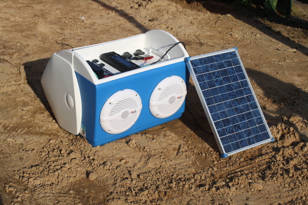 Solar Charged Stereo Cooler