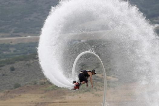 Jetpack over water.