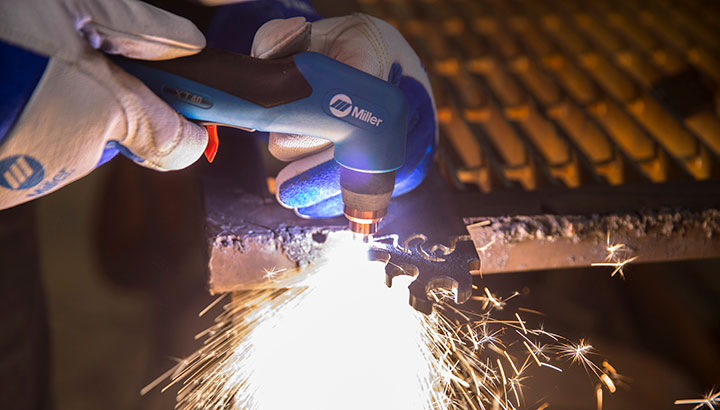 This a plasma cutter in use. Image Credit: https://www.millerwelds.com/resources/article-library/how-to-optimize-plasma-cutter-performance 