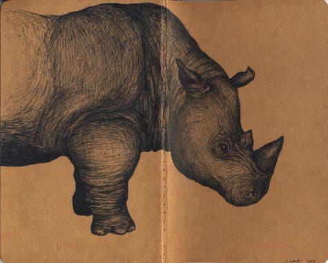Javan Rhino Moleskine wrap-around cover art, 2/2011 by steve loya is licensed under CC BY-NC-ND 2.0