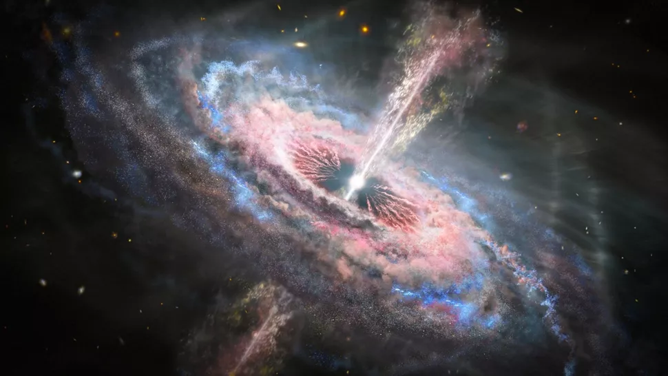 A quasar.
CREDIT: NASA