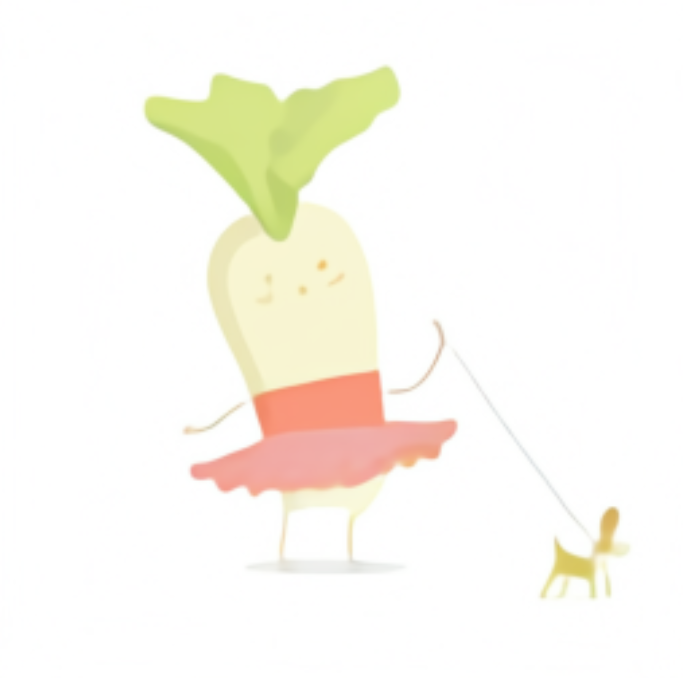 An+image+generated+by+DALL-E+from+the+prompt++an+illustration+of+a+baby+daikon+radish+in+a+tutu+walking+a+dog.+Credit%3A+OpenAI