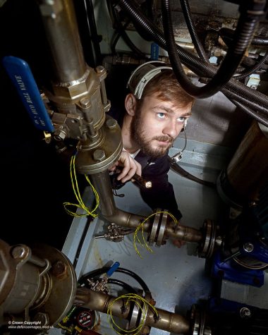 Marine Engineer at work aboard HMS Bulwark by Defence Images is licensed under CC BY-NC-ND 2.0