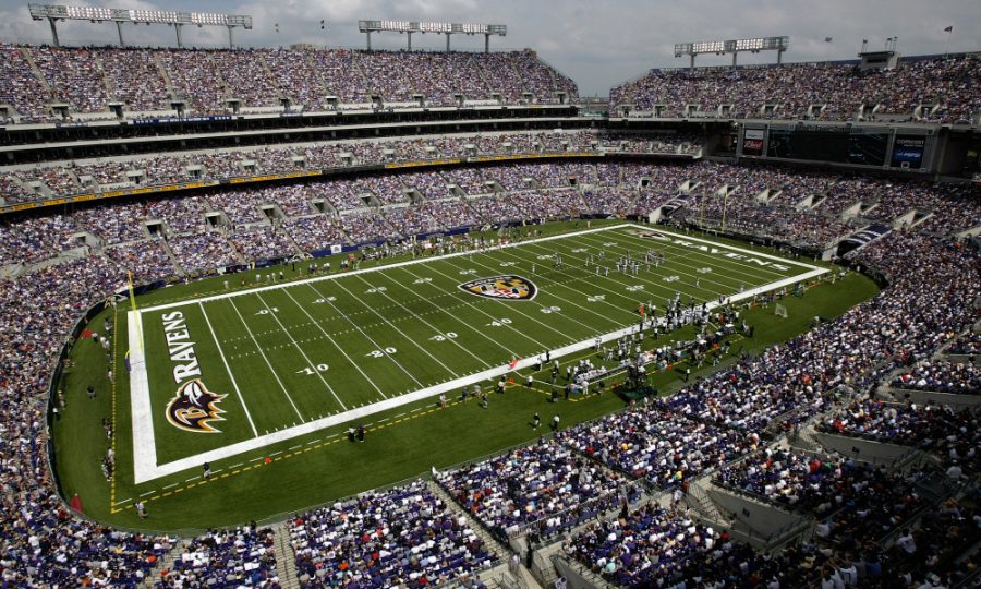 BALTIMORE - SEPTEMBER 14:  A general view of the stadium as 69,473 fans watch the Baltimore Ravens take on the Cleveland Browns on September 14, 2003 at the M&T Bank Stadium in Baltimore, Maryland. Jamal Lewis set an NFL record for rushing yards with 295 in a game as the Ravens defeated the Browns 33-13. (Photo by Doug Pensinger/Getty Images)