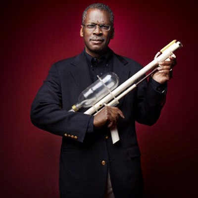 The original Super-Soaker prototype and its inventor, Lonnie Johnson. by Communicator is marked with CC BY-NC-ND 2.0.