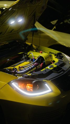 Yellow and Black Car Engine