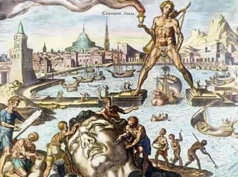 The Colossus of Rhodes, engraving by Maarten van Heemskerk (1498-1574)
By Maarten van Heemskerck .