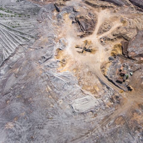 birds eye view of mining area