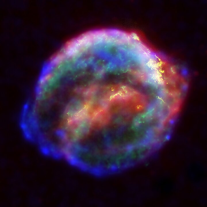 X-ray, Optical & Infrared Composite of Keplers Supernova Remnant