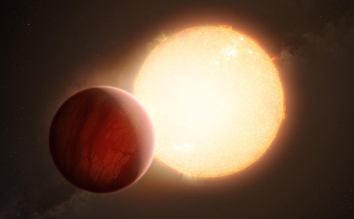 An artists impression of a hot Jupiter orbiting close to its star. (CC BY 4.0)