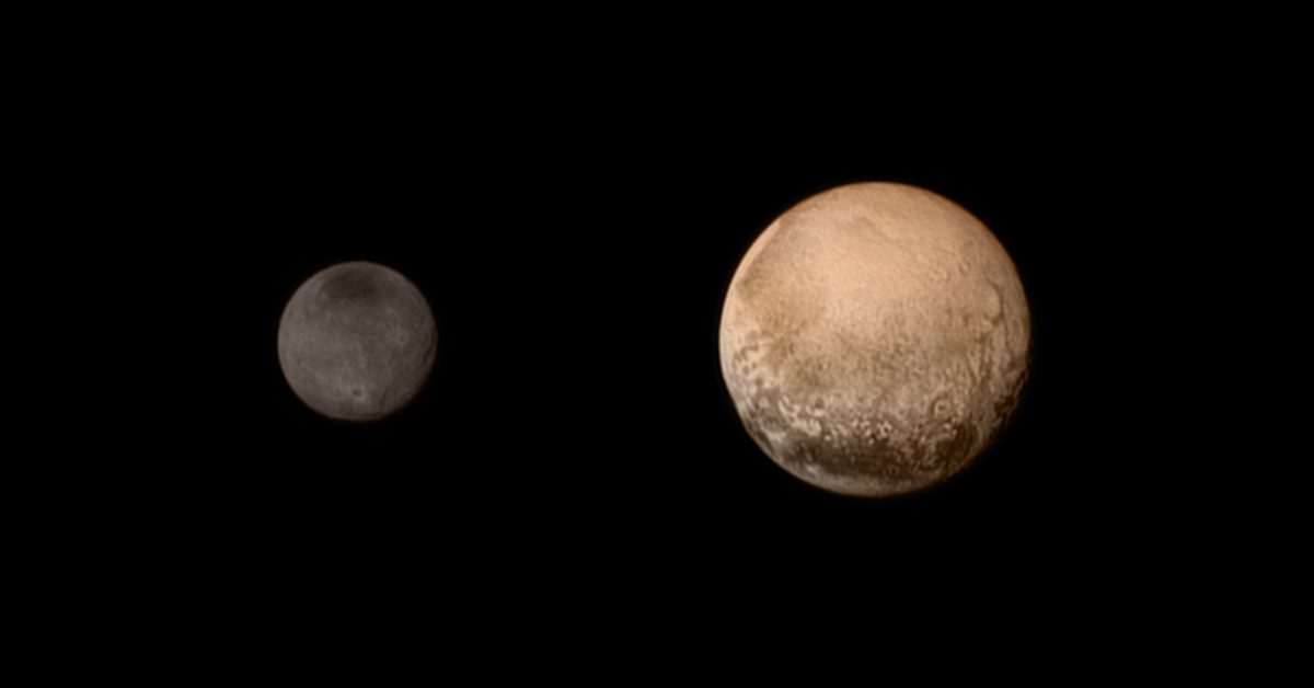 Pluto and Charon viewed by the New Horizons space probe on July 11, 2015.
People often refer them as a Double Planet