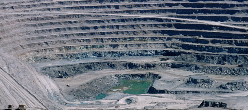 An open-pit lithium mine