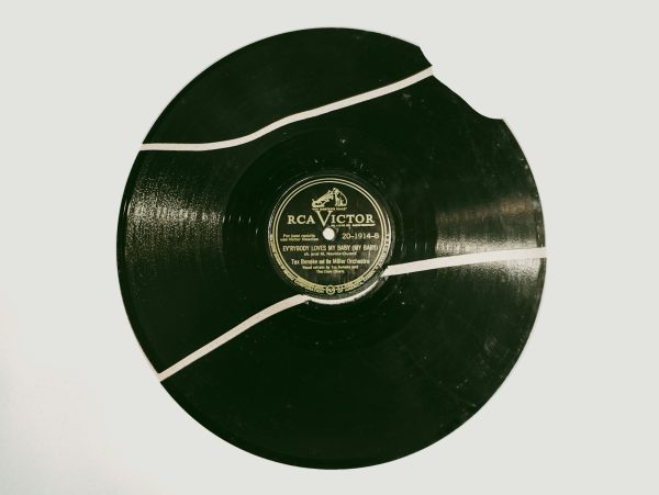 black and white vinyl record