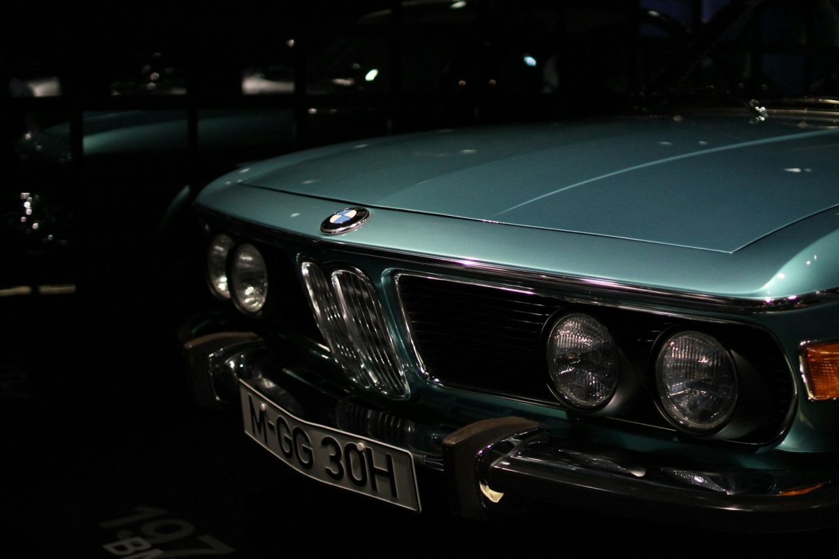 classic teal BMW car