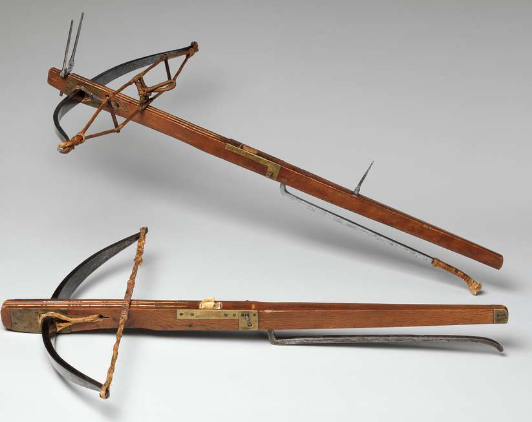 Two crossbows.